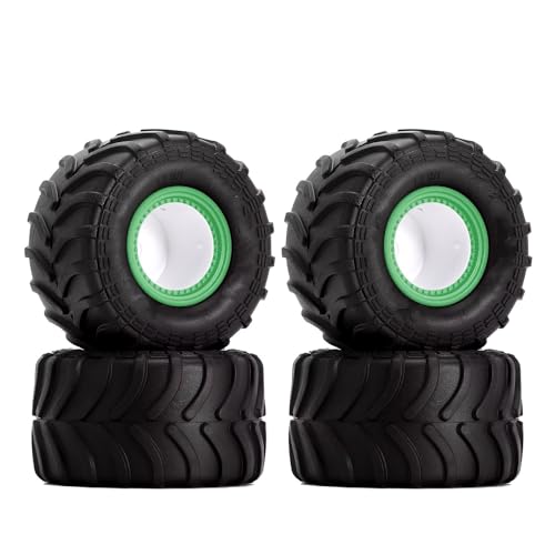 YONMFRDS Für Axial Für SCX24 Für FMS Für FCX24 Für AX24 4PCS 70 * 38mm Für Monster Truck Felge Reifen Set Für 1/24 RC Crawler Auto RC Car Reifen(Green) von YONMFRDS