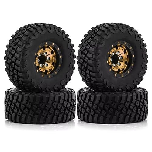 Für SCX24 Für AX24 Für TRX4M Für FCX24 Upgrade Teile 4 Stücke 57mm Metall 1,0 "Beadlock Felge Gummi Reifen Set 1/18 1/24 RC Crawler RC Car Reifen(A1) von YONMFRDS