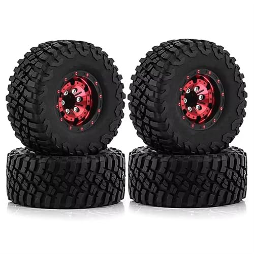 YONMFRDS Für SCX24 Für AX24 Für TRX4M Für FCX24 Upgrade Teile 4 Stücke 57mm Metall 1,0 "Beadlock Felge Gummi Reifen Set 1/18 1/24 RC Crawler RC Car Reifen(A3) von YONMFRDS
