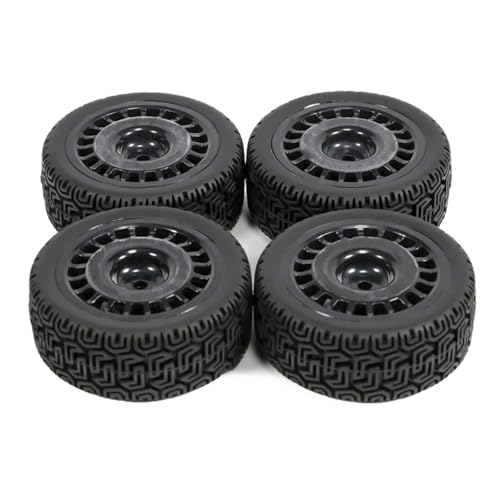 YONMFRDS Für TT-01 Für TT-02 Für XV-01 Für DF-03 Für TA06 Für PTG2 Für HPI Für WR8 Geklebter Gummireifen Kunststoffräder Felge Für RC Für Rallye Für Rennwagen RC Car Reifen(Black,A) von YONMFRDS