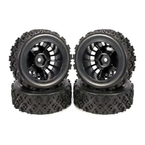 YONMFRDS Für TT-01 Für TT-02 Für XV-01 Für DF-03 Für TA06 Für PTG2 Für HPI Für WR8 Geklebter Gummireifen Kunststoffräder Felge Für RC Für Rallye Für Rennwagen RC Car Reifen(Black,B) von YONMFRDS
