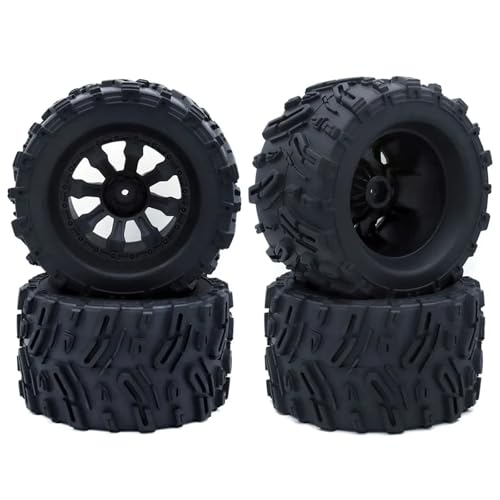 Für Trxs Himoto Für HSP Für HPI Für Redcat 1/10 RC Für Monster Truck-Reifen Und Felgen 12 Mm Sechskant Für RC Crawler 4-teilige Gummireifen RC Car Reifen(7474-1) von YONMFRDS