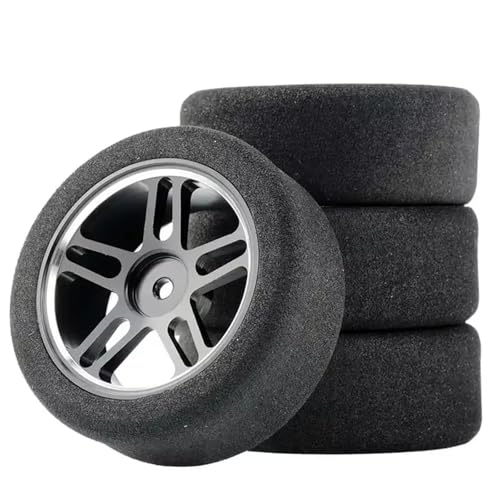 YONMFRDS Für Wltoys 144001 124019 124017 Für A959-Teile Auf Der Straße, 4-teilige Schaumreifen, 68-mm-Rad, Passend 12-mm-Sechskant, 1/16 1/14 1/12 Ferngesteuerte Autos RC Car Reifen(Black) von YONMFRDS