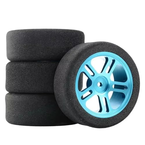 YONMFRDS Für Wltoys 144001 124019 124017 Für A959-Teile Auf Der Straße, 4-teilige Schaumreifen, 68-mm-Rad, Passend 12-mm-Sechskant, 1/16 1/14 1/12 Ferngesteuerte Autos RC Car Reifen(Blue) von YONMFRDS