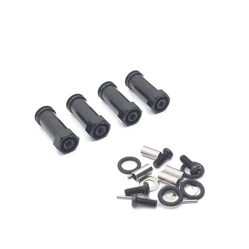 YONMFRDS Für Wltoys Für 12423 12428 12427 12429 Für Feiyue Für FY01 FY02 FY03 FY08 1/12 RC Auto Upgrade Teile 4 Stücke 30mm Erweiterte Rad Hex Hub Adapter RC Autoteile(Black) von YONMFRDS