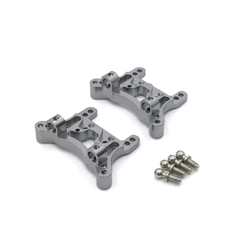YONMFRDS Für Wltoys Für A959 A959-B A949 A969 A979 K929 1/18 RC Auto Upgrade Teile Zubehör Metall Schock Turm Platte 2 Stücke RC Autoteile(Grey) von YONMFRDS