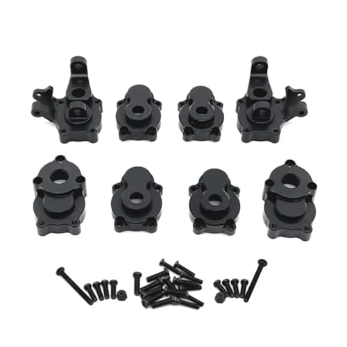 YONMFRDS RC Autoteile Für Absima CR1.8 Für Yucatan CR3.4 Für Sherpa Für YK4082 YK4102 1/8 1/10 RC Auto Metall Vorne Und Hinten Portal Achse Getriebe Gehäuse Upgrade Teile(Black) von YONMFRDS