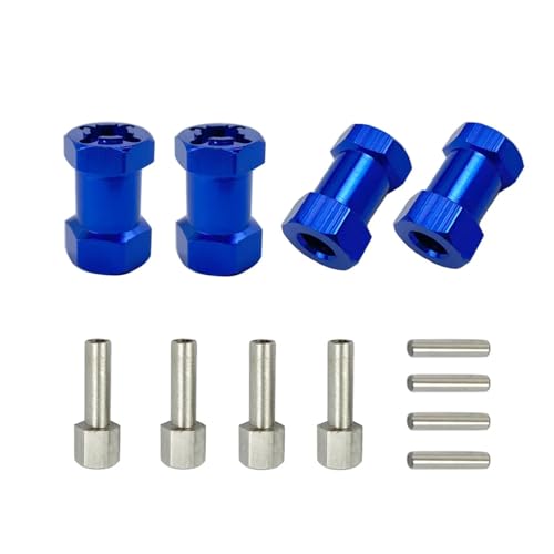 YONMFRDS RC Autoteile Für Axial Für SCX10 F350 D90 AX10 CC01 1/10 12mm Hex Radnabe Stick Adapter 12/15/20/25mm Verlängerung Combiner Koppler RC Crawler Auto Zubehör(Blue,20mm) von YONMFRDS