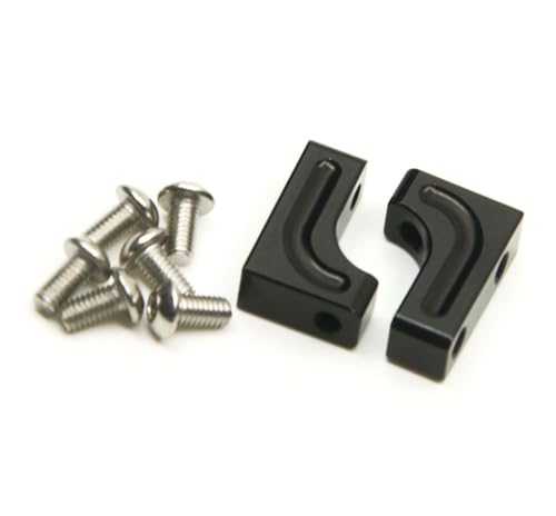 YONMFRDS RC Autoteile Für Axial Für SCX10 II 90047 Für SCX10 Für Wrangler 1/10 2Pcs Aluminium Servo Halterung Zubehör RC Crawler Auto LKW Ersatz Teile(Black) von YONMFRDS