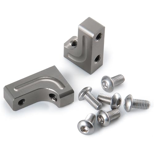 YONMFRDS RC Autoteile Für Axial Für SCX10 II 90047 Für SCX10 Für Wrangler 1/10 2Pcs Aluminium Servo Halterung Zubehör RC Crawler Auto LKW Ersatz Teile(Gray) von YONMFRDS