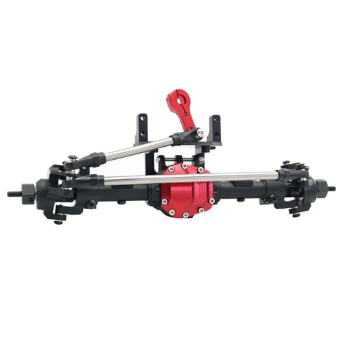 YONMFRDS RC Autoteile Für Axial Für SCX10 II Für AR44 90047 90046 Für AX90060 Für 1/10 RC Crawler Builders Upgrade Aluminium Legierung CNC Vorne Hinterachse Set 30T/8T(Black,Front) von YONMFRDS