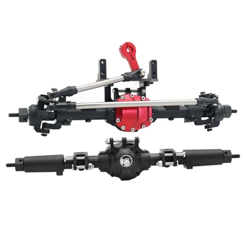 YONMFRDS RC Autoteile Für Axial Für SCX10 II Für AR44 90047 90046 Für AX90060 Für 1/10 RC Crawler Builders Upgrade Aluminium Legierung CNC Vorne Hinterachse Set 30T/8T(Black,Front Rear) von YONMFRDS