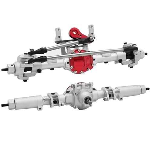 YONMFRDS RC Autoteile Für Axial Für SCX10 II Für AR44 90047 90046 Für AX90060 Für 1/10 RC Crawler Builders Upgrade Aluminium Legierung CNC Vorne Hinterachse Set 30T/8T(Silver,Front Rear) von YONMFRDS