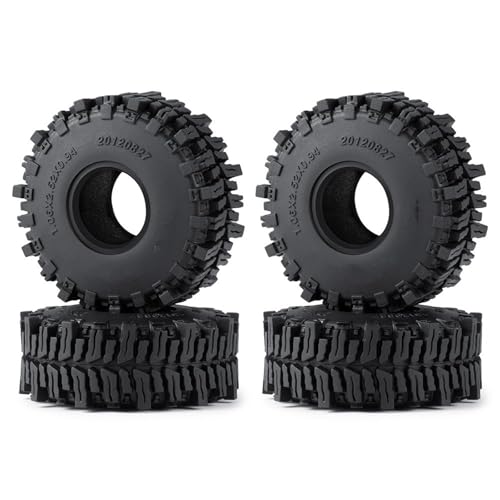 YONMFRDS RC Autoteile Für Axial Für SCX24 1/24 Für TRX-4M 1/18 64 * 24mm/27mm Swamper Schlamm Gelände Gummi Rad Reifen RC Auto Upgrade Teile Dekoration Zubehör(Type B) von YONMFRDS