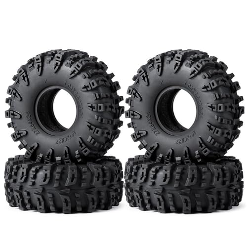 YONMFRDS RC Autoteile Für Axial Für SCX24 1/24 Für TRX-4M 1/18 64 * 24mm 64 * 27mm Für Swamper Schlamm Gelände Gummi Rad Reifen Dekoration Ersatz RC Crawler Auto Teile(Type A) von YONMFRDS