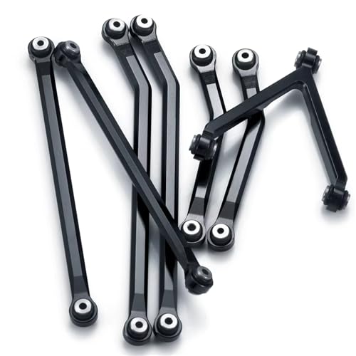 RC Autoteile Für Axial Für SCX24 90081 Für Deadbolt Für AX00004 1/24 Metall High Clearance Chassis Links Set Ersatz RC Crawler Auto LKW Modell Teile(Black) von YONMFRDS