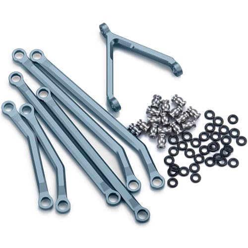 YONMFRDS RC Autoteile Für Axial Für SCX24 90081 Für Deadbolt Für AX00004 1/24 Metall High Clearance Chassis Links Set Ersatz RC Crawler Auto LKW Modell Teile(Gray) von YONMFRDS