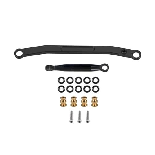 YONMFRDS RC Autoteile Für Axial Für SCX24 90081 RC Crawler Upgrade Teile Aluminium Legierung Material CNC Front Steering Linkage Stangen Set(Black) von YONMFRDS