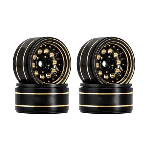 RC Autoteile Für Axial Für SCX24 Für AX24 Für TRX4M Für FCX24 39g Schwarz Messing 1,0 "Beadlock Rad Felgen Für 1/24 1/18 RC Crawler Auto(W1008) von YONMFRDS