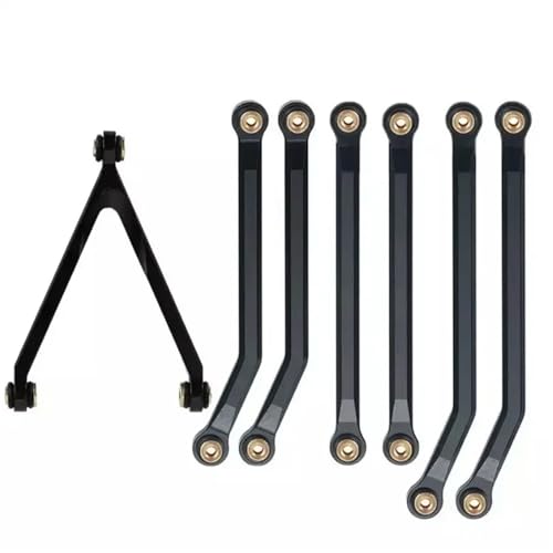 YONMFRDS RC Autoteile Für Axial Für SCX24 Für AXI00001 Für C10 Für AXI00002 Für JLU Für Bronco Für AXI00006 Für RC Crawler Aluminium High Clearance Für Chassis Links Set(Black) von YONMFRDS