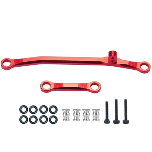 YONMFRDS RC Autoteile Für Axial Für SCX24 Für AXI90081 Für Deadbolt AXI00002 Für Wrangler AXI00004 1/24 RC Crawler Auto LKW Zubehör Metall Lenkgestänge Link Stange Teile(Red) von YONMFRDS
