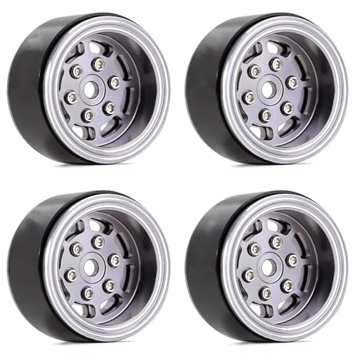 RC Autoteile Für Axial Für SCX24 Für FMS Für FCX24 Für TRX4M Für AX24 Upgrade 4PCS 1,0 Beadlock Felge CNC Aluminium Für 1/24 RC Crawler Auto(W1007GL) von YONMFRDS