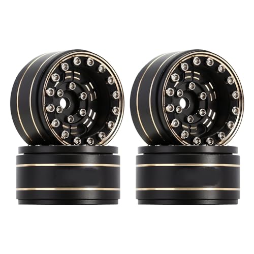 RC Autoteile Für Axial Für SCX24 Für TRX4M 47g Messing 1,0 "Beadlock Rad Felgen Negative Offset 3,15mm Für 1/24 RC Crawler Auto(Black) von YONMFRDS