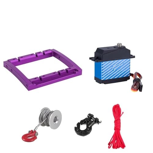 RC Autoteile Für Capra Für SCX10 II 1/10 RC Rigs Crawler Achse Comp TGH Rails Für LCG Chassis Kit Upgrade Teil Lenkung Winde Dual Servo Mount Zubehör(Set 7) von YONMFRDS