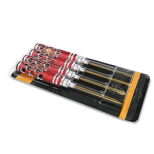 YONMFRDS RC Autoteile Für DJI Für Elf 3/4 Multi-Axis Für FPV Für Racing Drone Handwerkzeuge 4-teilig Schlitzschraubendreher Kreuzschraubendreher 4.0/5.0 Tip Driver Set(Red) von YONMFRDS