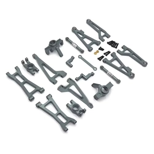 YONMFRDS RC Autoteile Für HAIBOXING Für HBX 16889 16889A 16890 16890A Für SG1601 SG1602 Für 1/16 RC Auto Upgrade Teile Kit Metall Suspension Arm Lenkung Tasse Set(Gray) von YONMFRDS