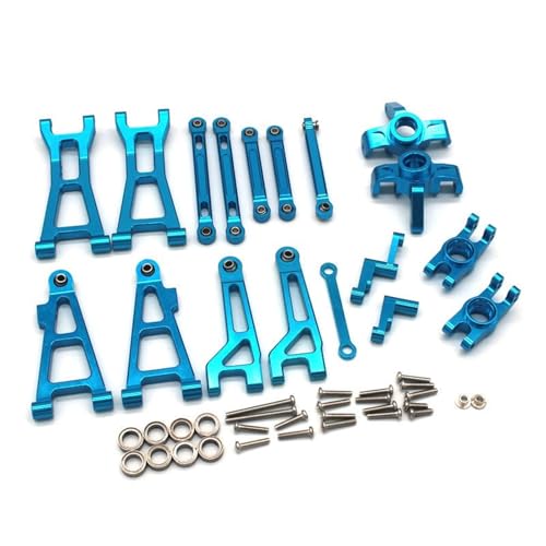 YONMFRDS RC Autoteile Für HBX 2105a T10 16889 16889A 16890 Für SG1601 SG1602 RC 1/16 Metall Upgrade Teile Fernbedienung Fahrzeuge Lenkung Tasse Zugstange Set Auto Zubehör(Blue) von YONMFRDS