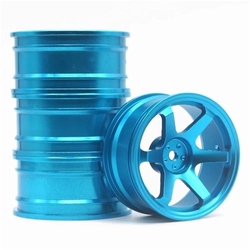 YONMFRDS RC Autoteile Für HPI Für HSP 94123 94122 94103 Für D4 D3 CS RC Modell 1:10 On-Road Racing Auto Zubehör Aluminium Legierung Metall Whee Felge RC Auto Teile(Blue,Size 4) von YONMFRDS