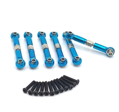 YONMFRDS RC Autoteile Für HS 18311 18312 18301 18302 18321 18322 1/18 Metall Link Rod Spurstangengestänge Ersatz RC Auto Upgrade Teile Dekoration Zubehör 6 Stück(Blue) von YONMFRDS