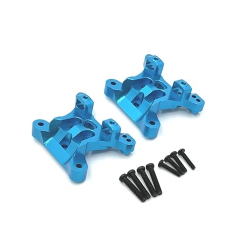 YONMFRDS RC Autoteile Für JJRC Q130A Q130B Q141 Q117 Für SCY 16101 16102 16103 16104 16106 16201 1/16 Metall Stoßdämpfer Lenkung Montage RC Auto Upgrade Teile Zubehör(Blue,Shock Tower) von YONMFRDS