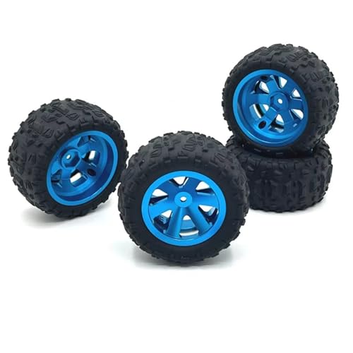 YONMFRDS RC Autoteile Für MJX 14209 Für WLtoys 144001 Für RIaarIo Für SCY 16101 Für JJRC Für LC Für HuanSu 1/14 RC Autoteile Metall Verbesserte Klemme Radnabe Reifen(Blue) von YONMFRDS