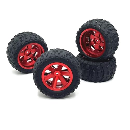 YONMFRDS RC Autoteile Für MJX 14209 Für WLtoys 144001 Für RIaarIo Für SCY 16101 Für JJRC Für LC Für HuanSu 1/14 RC Autoteile Metall Verbesserte Klemme Radnabe Reifen(Red) von YONMFRDS