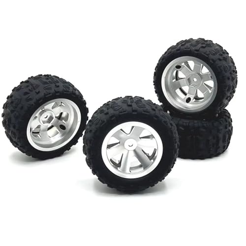 YONMFRDS RC Autoteile Für MJX 14209 Für WLtoys 144001 Für RIaarIo Für SCY 16101 Für JJRC Für LC Für HuanSu 1/14 RC Autoteile Metall Verbesserte Klemme Radnabe Reifen(Silver) von YONMFRDS