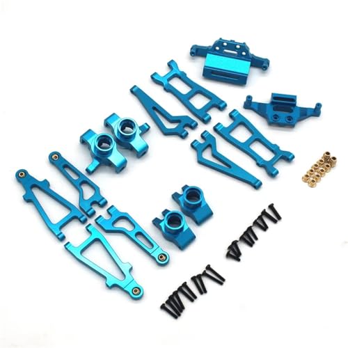 YONMFRDS RC Autoteile Für MJX 20208 Für JJRC C8811 1/20 RC Metall Teile Fernbedienung Auto Set Schwinge Lenkung Tasse Halterung Dekoration Modifikation RC Auto Zubehör(Blue) von YONMFRDS