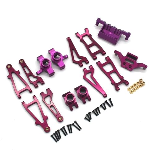 RC Autoteile Für MJX 20208 Für JJRC C8811 1/20 RC Metall Teile Fernbedienung Auto Set Schwinge Lenkung Tasse Halterung Dekoration Modifikation RC Auto Zubehör(Purple) von YONMFRDS