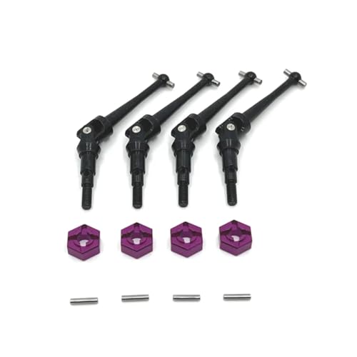 YONMFRDS RC Autoteile Für MJX Für Hyper GO H16 16207 16208 16209 16210 M162 M163 1/16 RC -Autometallantriebswelle Und Rad -Hex -Adapter -Upgrade -Zubehör RC(Purple) von YONMFRDS