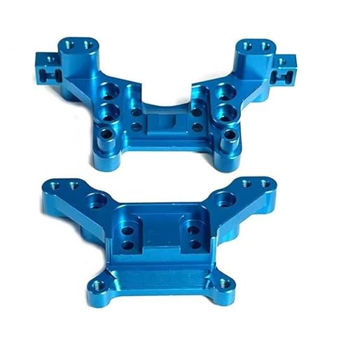 YONMFRDS RC Autoteile Für MJX Für Hyper Go 16207 16208 16209 16210 H16 16170 16180 Fernbedienung Auto Metall Vorne Und Hinten Shock Mounts Zubehör Refit RC Auto Teile(Blue) von YONMFRDS