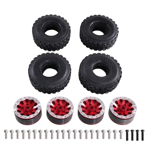 YONMFRDS RC Autoteile Für MN 1/12 Für MN82 LC79 MN78 D90 D91 D96 99S Für WPL 1/16 Für Feiyu Für JJRC RC Teile Metall Sechs Rad Stick Clip Reifen Radnabe Reifen RC Auto Zubehör(Red) von YONMFRDS