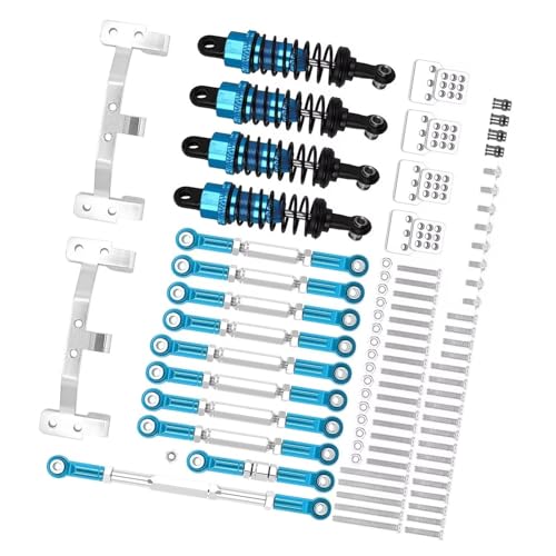 YONMFRDS RC Autoteile Für MN D90 Für MN99S MN91 MN96 MN98 1/12 Stoßdämpfer Metall Chassis Link Stange Zugstange Halterung Halter Set RC Auto Upgrades Teile Dekoration Zubehör(Blue) von YONMFRDS