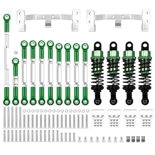 YONMFRDS RC Autoteile Für MN D90 Für MN99S MN91 MN96 MN98 1/12 Stoßdämpfer Metall Chassis Link Stange Zugstange Halterung Halter Set RC Auto Upgrades Teile Dekoration Zubehör(Green) von YONMFRDS