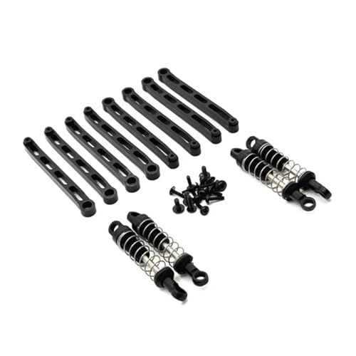 YONMFRDS RC Autoteile Für MN Für MN78 1/12 Metall Upgrade Modifikation Für Chassis Festen Hebel Stoßdämpfer Rc Auto Ersatzteile Zubehör(Black) von YONMFRDS