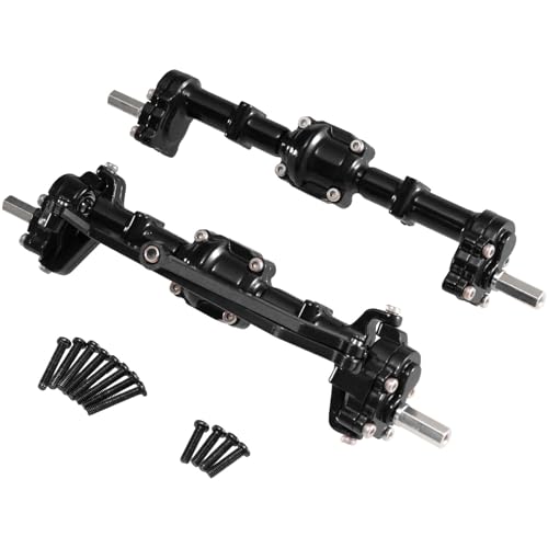 YONMFRDS RC Autoteile Für MN Für MN82 LC79 MN78 D90 D91 D96 98 99SV2 Für Mjx Für Hyper Go 1/12 Metall Vorne Hinten Tür Brücken Modell Fernbedienung Auto Upgrade Zubehör Teile(Black,Set) von YONMFRDS