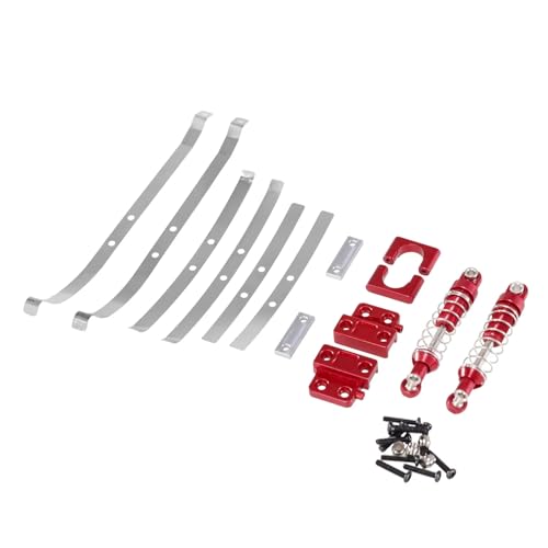 YONMFRDS RC Autoteile Für MN Für MN82 LC79 RC Auto Upgrade 1/12 Hinterachse Befestigungsteile Hinterer Stoßdämpfer Für Federstahlplatte Metallteile Zubehör(Red) von YONMFRDS