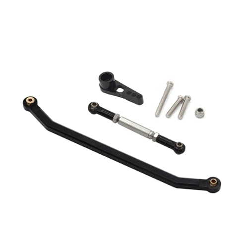 YONMFRDS RC Autoteile Für MN128 Für MN86 Für MN86S Für MN86K Für MN86KS Für MN Für G500 1/12 RC Crawler Auto Metall Stee Link Stange Zugstange Und Servo Arm(Black) von YONMFRDS