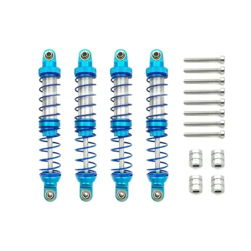 YONMFRDS RC Autoteile Für MN999 Für MN 999 Für Defender Für D90 Für 1/10 RC Auto Upgrade Teile Zubehör 4Pcs Metall Stoßdämpfer Öl Dämpfer(Blue) von YONMFRDS