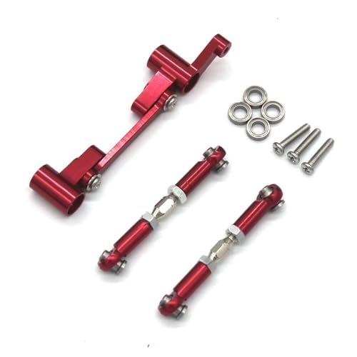 YONMFRDS RC Autoteile Für Mjx 14210 14209 Für 1/14 Fernbedienung Auto Metall Upgrade Kipphebel Lenkung Tasse Spurstange Stoßdämpfer Rahmen Teile(Red14) von YONMFRDS